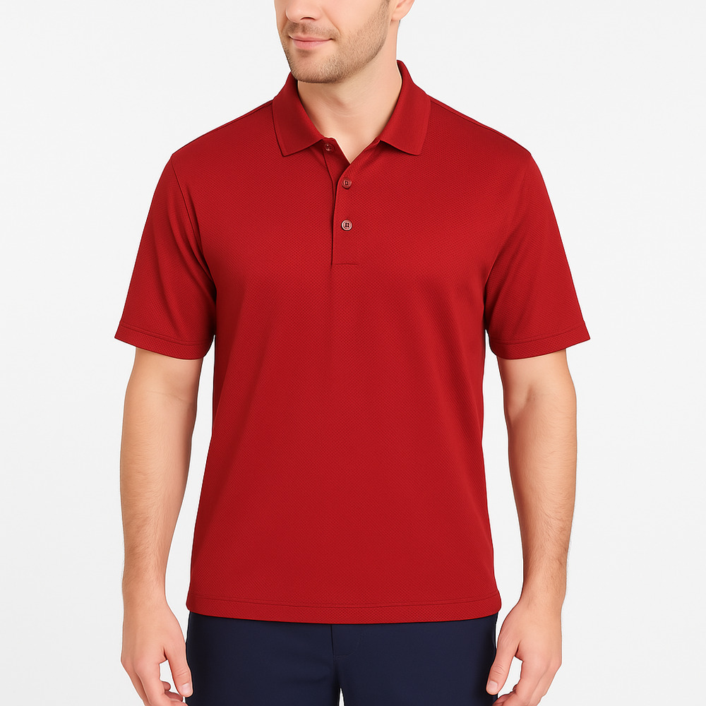 Grand Slam Red Short Sleeve Collared ButtonUp Polo Shirt Mens‎ Shirt Size Large